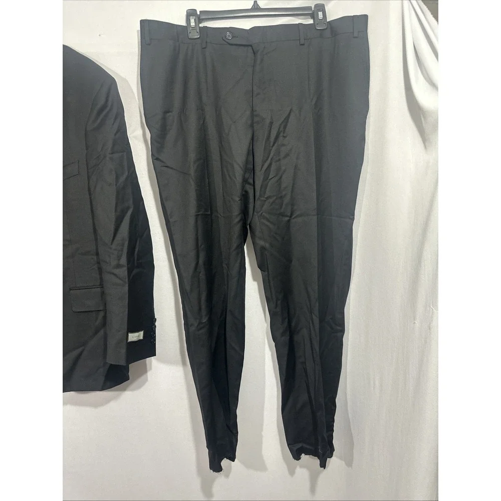 NEW‎ $2295 Canali [ 56C 38 ] 2 Piece Solid Wool Suit Set in Black #J2174